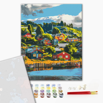 Картина по номерам Преміум картини - Кольорове село