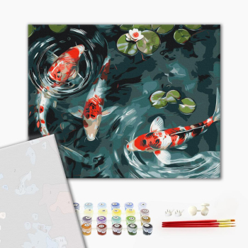 Картина по номерам Преміум картини - Коропи коі
