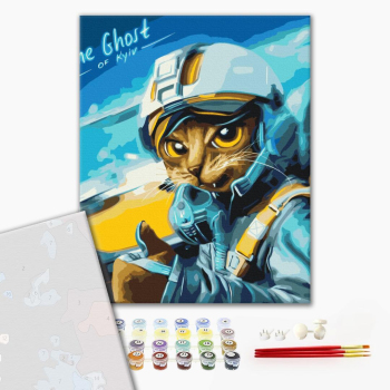 Картина по номерам Преміум картини - Котик Привид Києва ©Маріанна Пащук