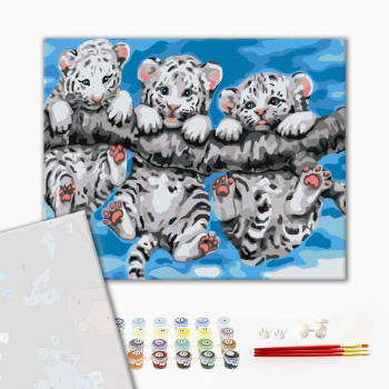 Картина по номерам Преміум картини - Маленькі тигренята