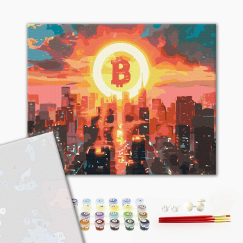 Картина по номерам Преміум картини - Місто біткоїна