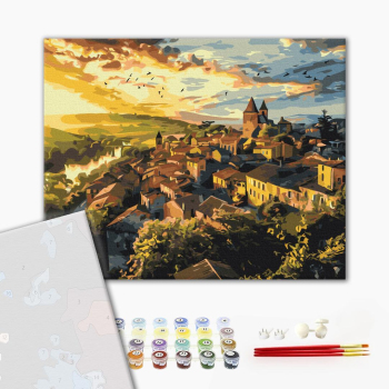 Картина по номерам Преміум картини - Птахи над шпилями