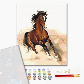Картина по номерам Преміум картини - Скакун в русі