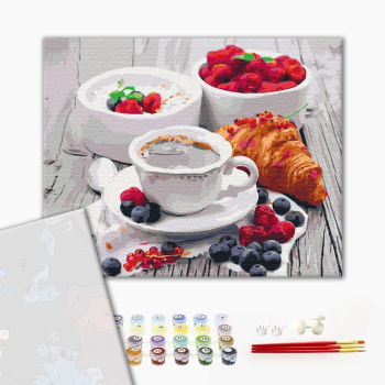 Картина по номерам Преміум картини - Ягідний сніданок
