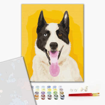 Картина по номерам Преміум картини - Яскравий песик