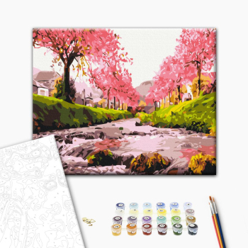 Река у сакуры