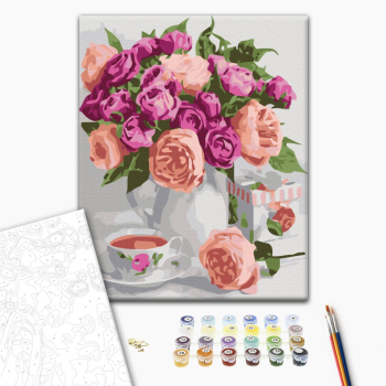 Картина по номерам Квіти - Пурпурний натюрморт