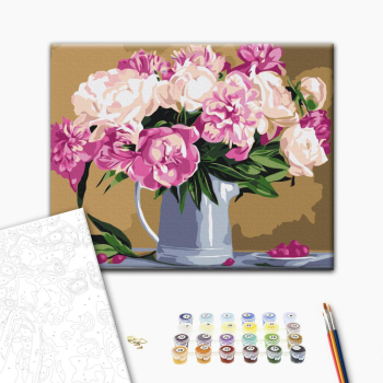 Картина по номерам Квіти - Натюрморт з піонами
