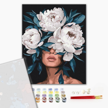 Картина по номерам Преміум картини - Таємниця білих півоній