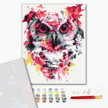 Картина по номерам Преміум картини - Сова в фарбах