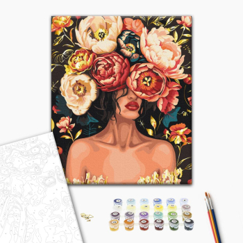 Картина по номерам Люди на картинах - Корона з пелюсток