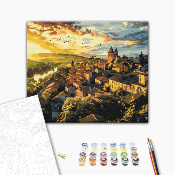 Картина по номерам Природа - Птахи над шпилями