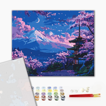Картина по номерам Преміум картини - Храм біля гори Фудзі