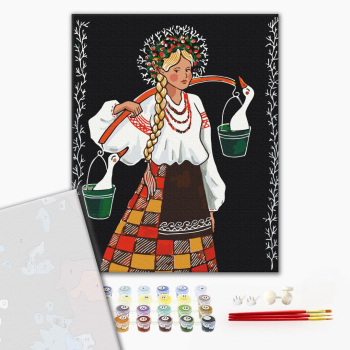 Картина по номерам Преміум картини - Несе Аня гуси © ANNART