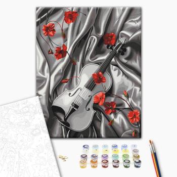 Картина по номерам Музика, музичні інструменти - Шовкова симфонія