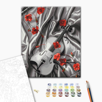 Картина по номерам Музика, музичні інструменти - Шовкова симфонія