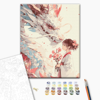 Картина по номерам Мультфільми, комікси, аніме - Дівчинка та її дракон