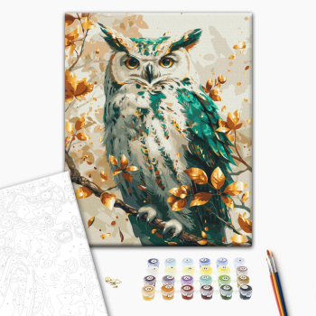 Смарагдова сова з фарбами металік