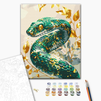 Изумрудная змея с красками металлик