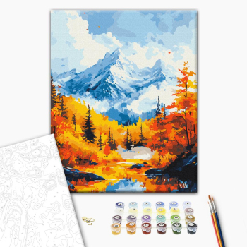 Картина по номерам Пейзажі - Золотиста осінь у горах