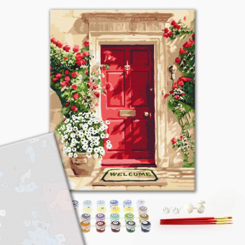 Картина по номерам Преміум картини - Квіткові двері