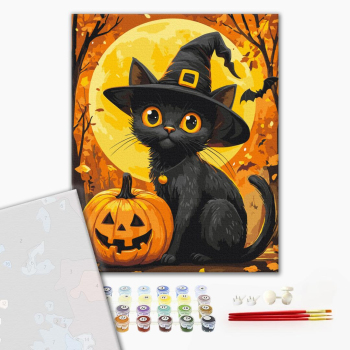 Картина по номерам Преміум картини - Хеловінський кіт