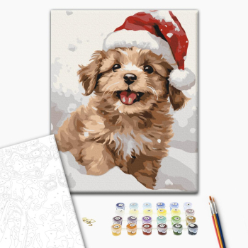 Заснеженный щенок