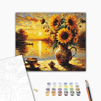 Картина по номерам Авторські колекції - Подсолнухи на закате солнца © Oleg Loburak