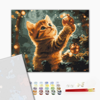 Картина по номерам Затишок, зима, Новий рік, Різдво - Пухнастий декоратор