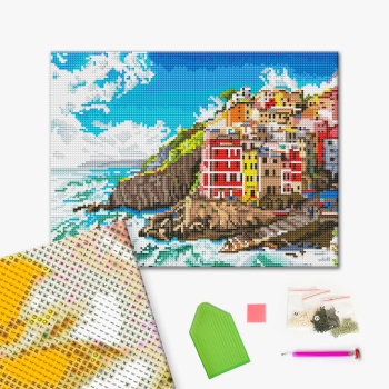 Алмазная мозаика 40x30 - Містечко на скелях