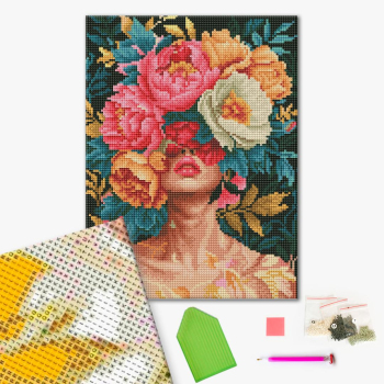 Алмазная мозаика 40x30 - Квіткова елегантність