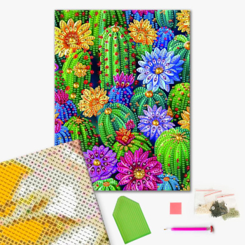 Алмазная мозаика 25x25 - Квітчасті кактуси