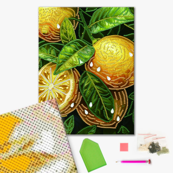 Алмазная мозаика 25x25 - Жовті лимони