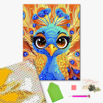 Алмазная мозаика 25x25 - Милий павлін