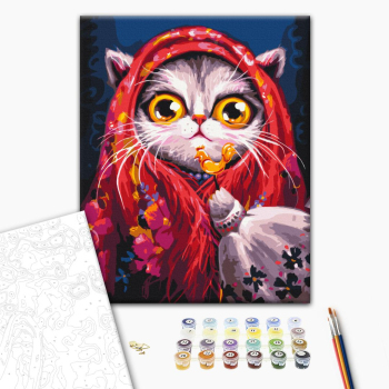 Киця в хустинці© Маріанна Пащук