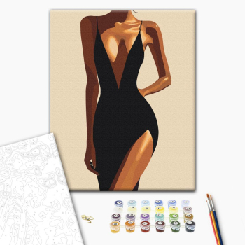 Картина по номерам Люди на картинах - Чарівність у чорному