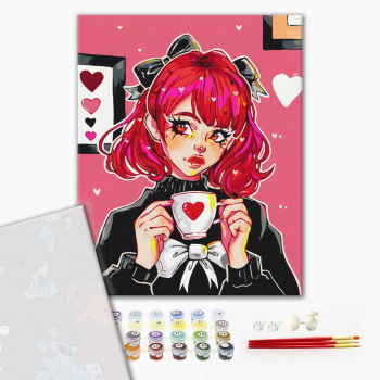 Картина по номерам Преміум картини - Дівчина з ароматом любові ©nila_art_art