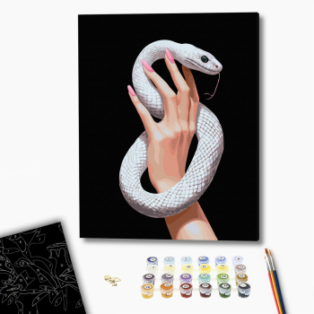 Картина по номерам На чорному полотні - Зміїна грація