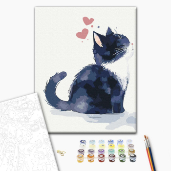 Картина по номерам Тварини, птахи та риби - Муркотіння любові 1