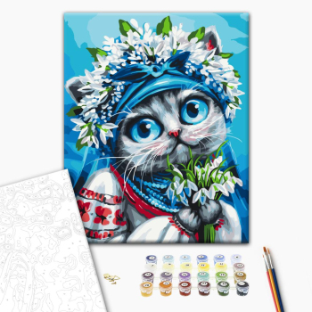 Картина по номерам Авторські колекції - Киця, що несе весну © Маріанна Пащук