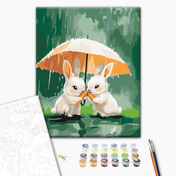 Два зайца под зонтиком