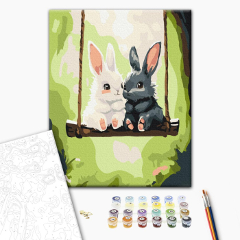 Зайчата на качелях