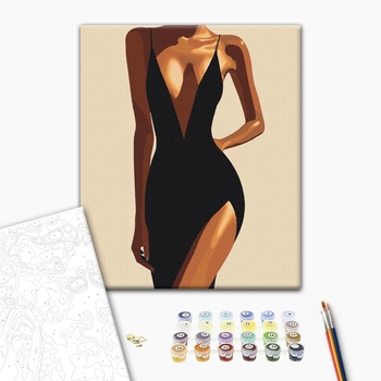 Картина по номерам Люди на картинах - Чарівність у чорному