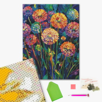 Алмазна мозаїка BLACK 40х50 - Кульбабки