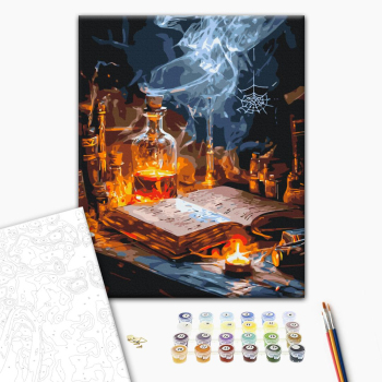 Картина по номерам Мультфільми, комікси, аніме - Зілля та книги заклинань