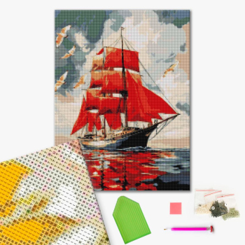 Алмазна мозаїка 40х50 - Червоні вітрила