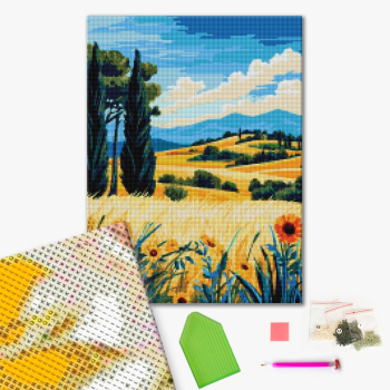 Краевод с подсолнухом и кипарисами