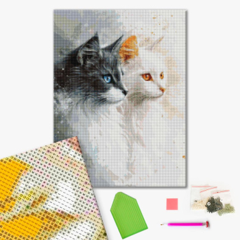 Алмазна мозаїка 40х50 - Два милих котика
