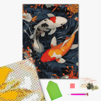 Алмазна мозаїка 40х50 - Дві кольорові рибки