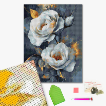 Алмазна мозаїка 40х50 - Неймовірні троянди з позолотою